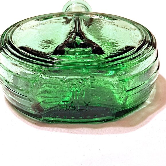 Vintage Green Glass Eiffel Tower Decanter – Made in Italy - Picture 7 of 10